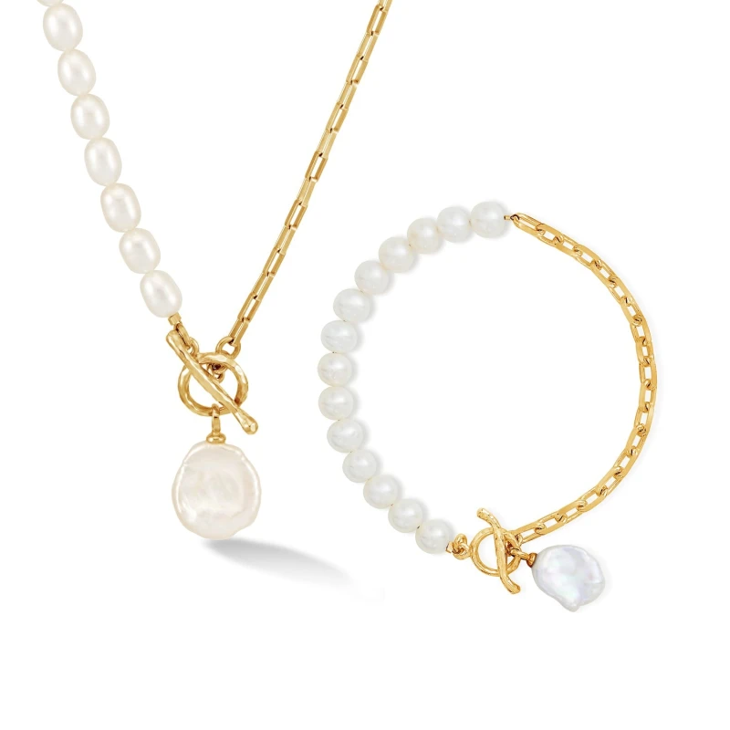 Image of Keshi Luna Pearl™ Necklace & Bracelet Set