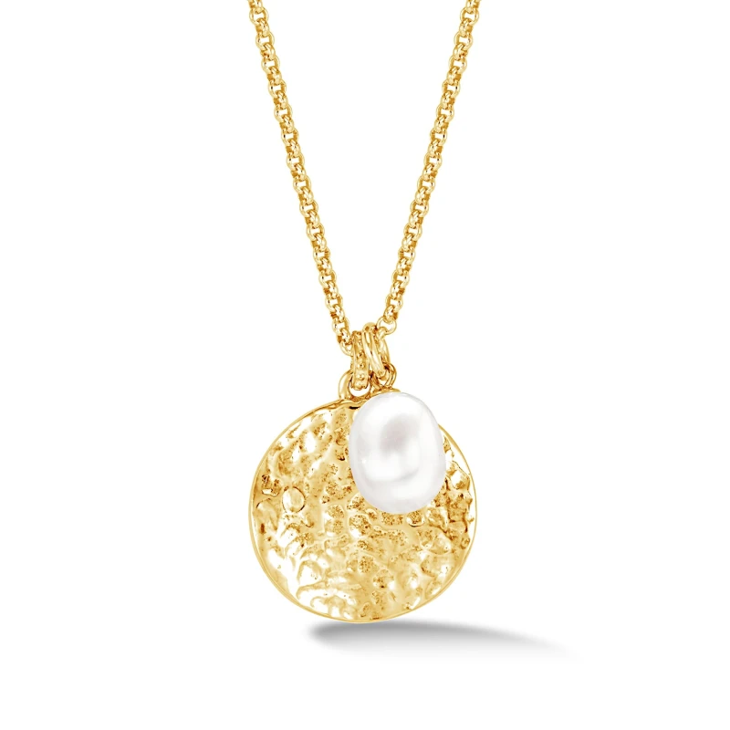 Image of White Luna Pearl™ & Disc Pendant