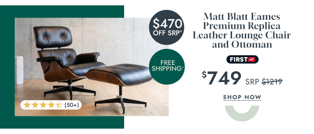 Matt Blatt Eames Premium Replica Leather Lounge Chair and Ottoman