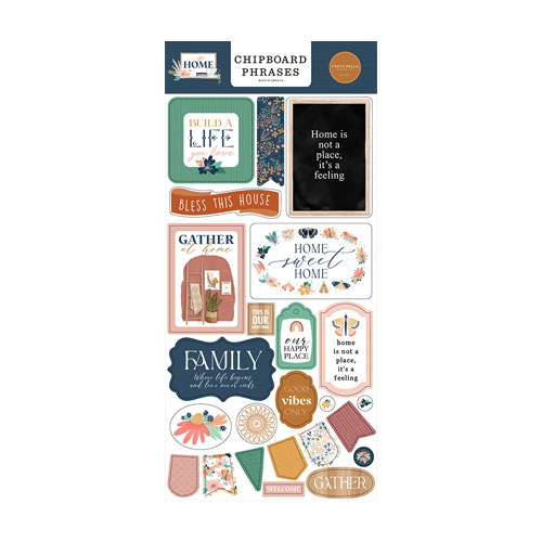 Carta Bella Paper - At Home Collection - Chipboard Embellishments - Phrases