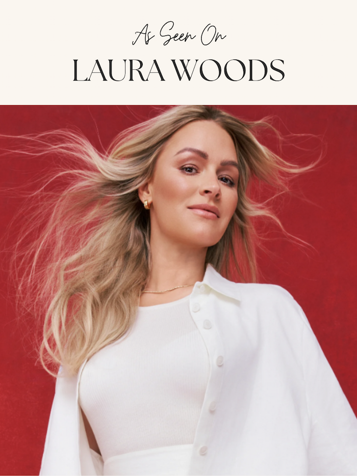 As Seen on Laura Woods | Chubby Nomad Huggie Hoops & Rice Nomad Nugget™ Necklace