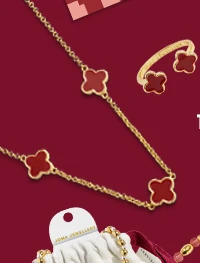 Signature Clover Collection Red Clover Necklace In Gold Plating
