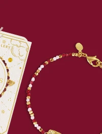 Loved By You Red And Pink Bracelet In Gold Plating