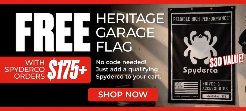 FREE Spyderco Garage Flag With Spyderco Orders $175+