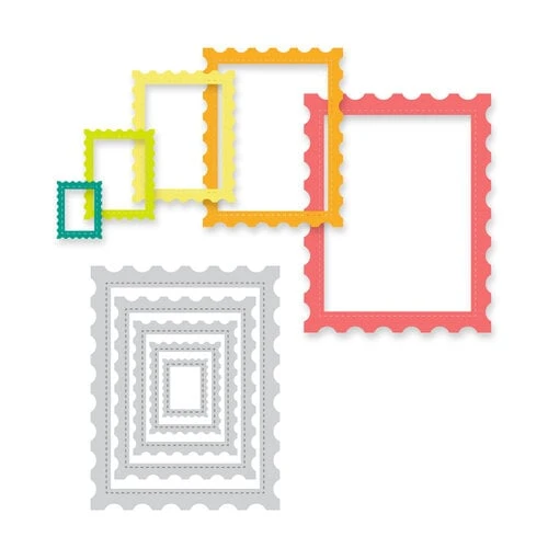 Image of Scrapbook.com - Decorative Die Set - Nested Stitched Stamps