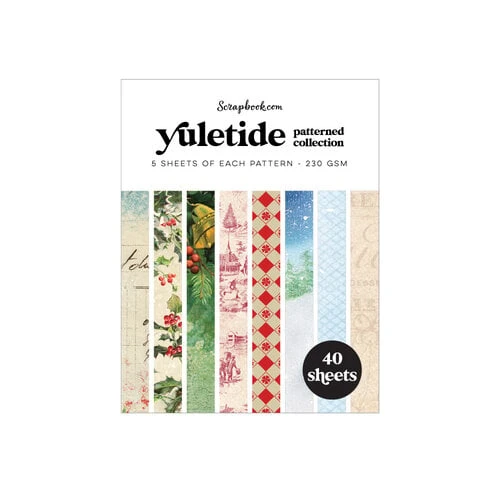 Image of Scrapbook.com - Yuletide - Patterned Cardstock Paper Pad - Double Sided - A2 - 4.25 x 5.5 - 40 Sheets