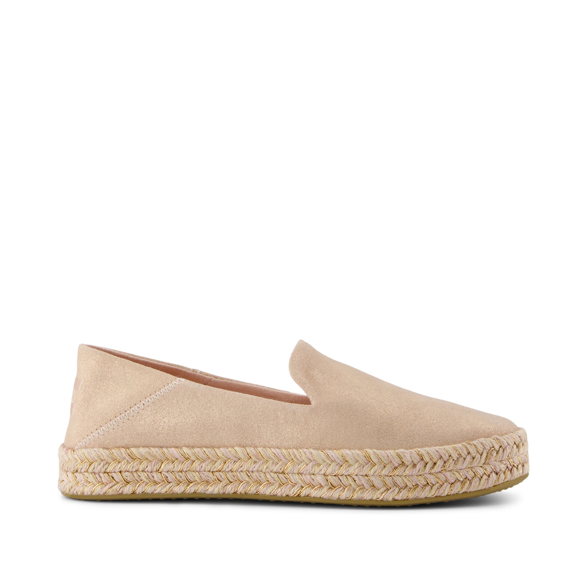 Image of Carolina Espadrille - Pale Rose Metallic Suede