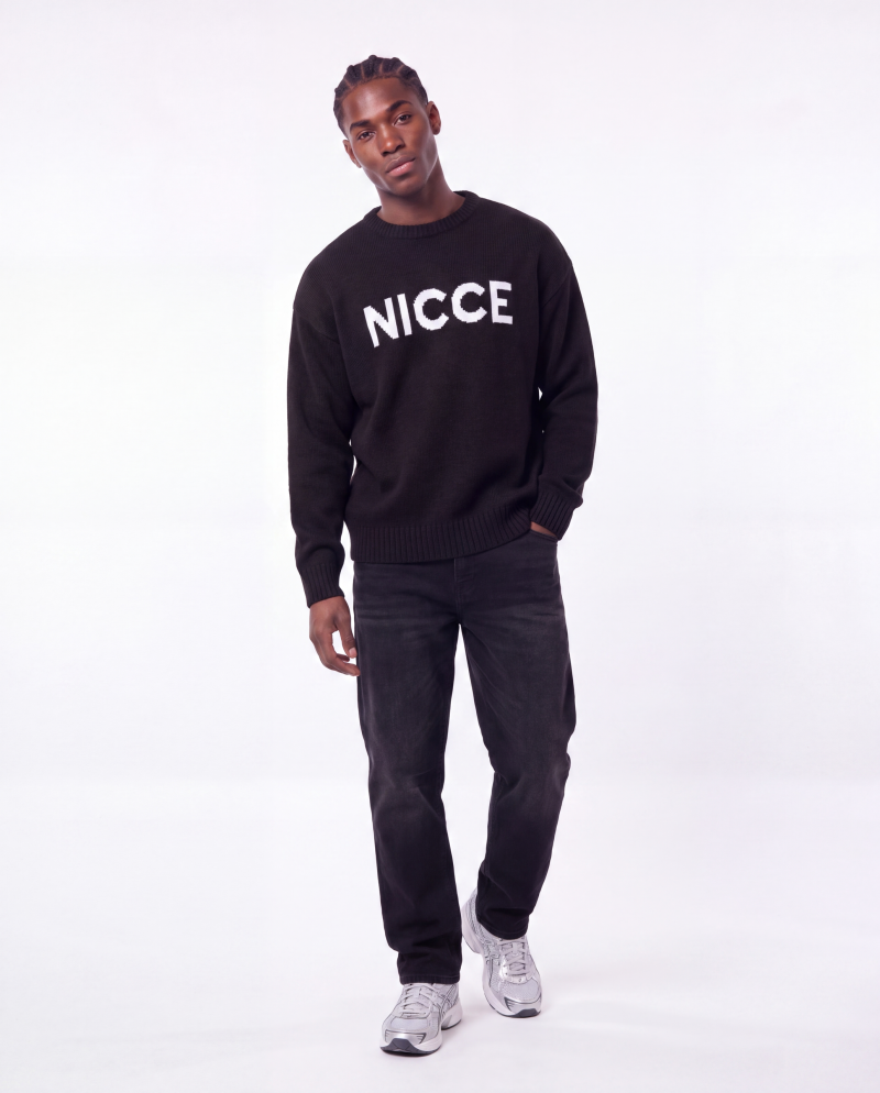 Image of NICCE Mens Knitwear Crew Kniton | Black