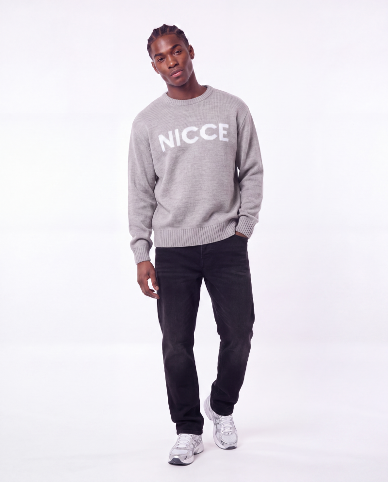 Image of NICCE Mens Knitwear Crew Kniton | Grey Marl
