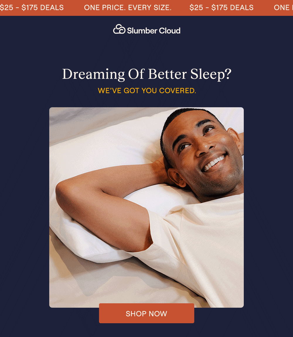 A Man laying in bed with the Slumber Cloud bedding