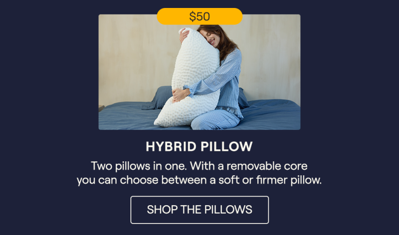 A woman hugging an Hybrid Pillow