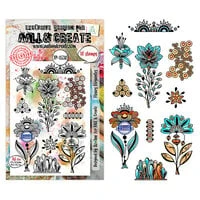 AALL and Create - Merveilles d'Automne Collection - Clear Photopolymer Stamps - Fleurs Elegantes