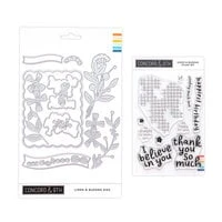 Concord and 9th - Die and Clear Photopolymer Stamps - Linen and Blooms Bundle
