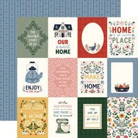 Echo Park - Welcome Home Collection - 12 x 12 Double Sided Paper - 3 x 4 Journaling Cards