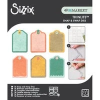 Sizzix - 49 and Market Collection - Thinlits Dies - Snap and Swap Mini Tags