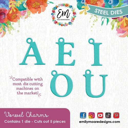 Image of Emily Moore Designs - Simply Charming Collection - Dies - Vowel Charm
