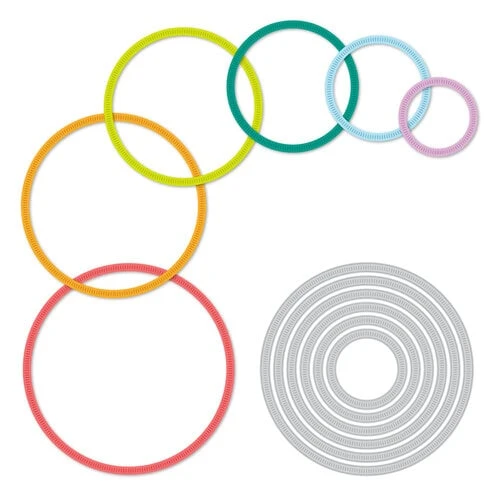 Image of Scrapbook.com - Decorative Die Set - Nested Dash Circle Frames