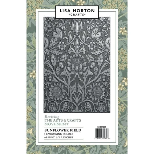 Image of Lisa Horton Crafts - Reviving The Arts and Crafts Movement Collection - 3D Embossing Folder - Sunflower Field