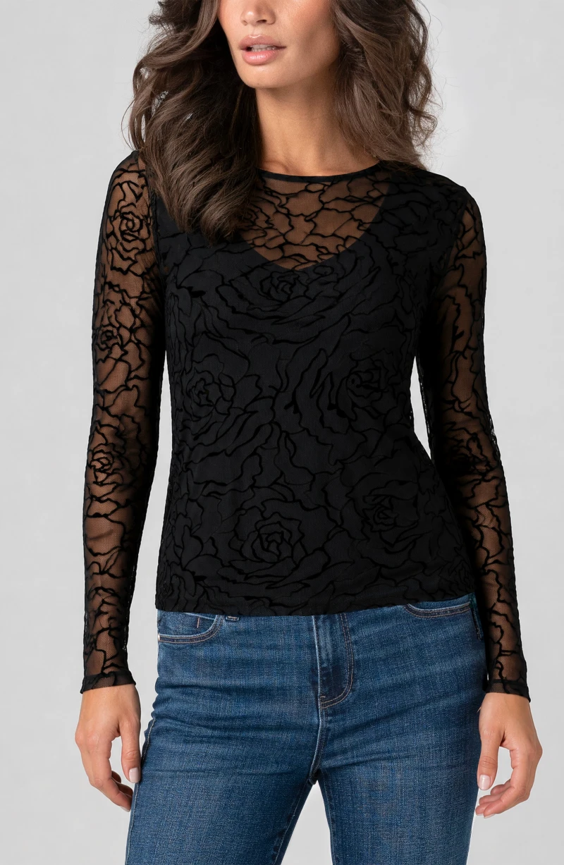 Image of LONG SLEEVE LAYERED KNIT TOP