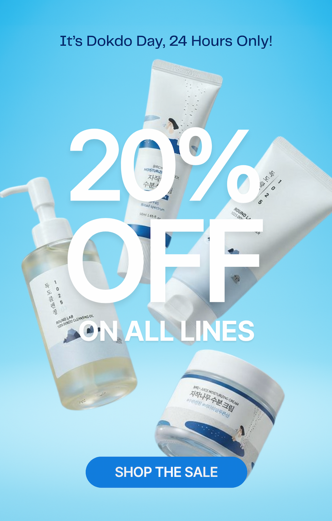 It’s Dokdo Day, 24 hours only! 20% off all lines, then it’s gone