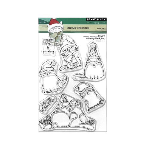 Penny Black - Christmas Wishes Collection - Clear Photopolymer Stamps - Meowy Christmas