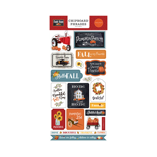 Carta Bella Paper - Fall Fun Collection - Chipboard Embellishments - Phrases