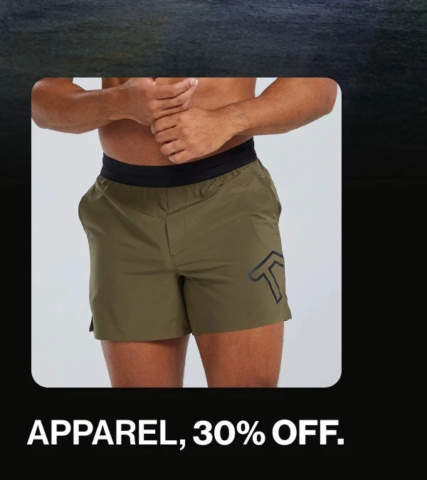 Apparel, 30% OFF.