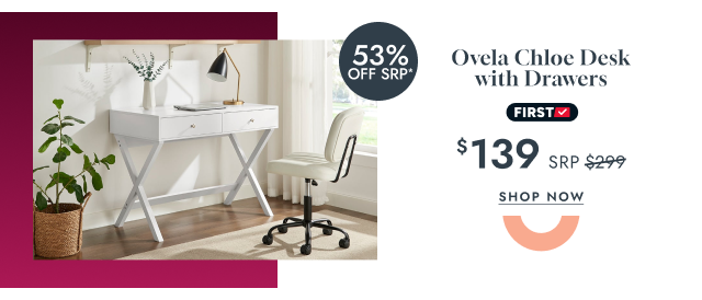 Ovela Chloe Desk with Drawers