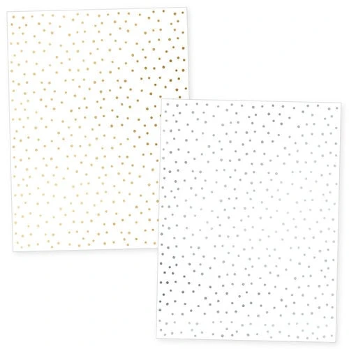 Image of Scrapbook.com - Polka Dots - Metallic Rub-On Transfers - Gold and Silver - 6x8 - 2 Sheets