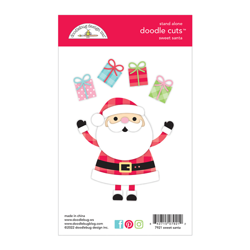 Doodlebug Design - Candy Cane Lane Collection - Christmas - Doodle Cuts - Metal Dies - Sweet Santa