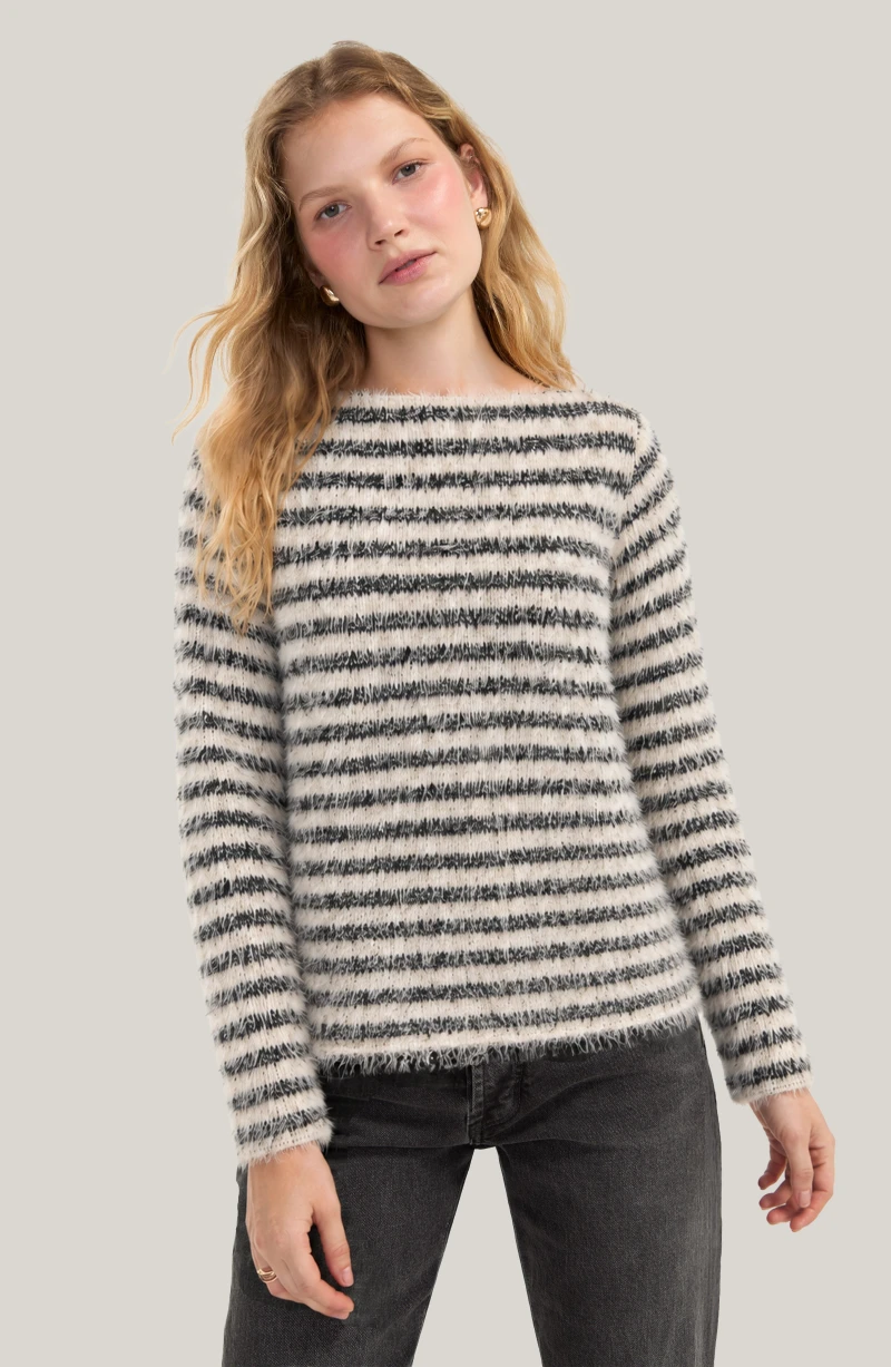 Image of LONG SLEEVE BOATNECK KNIT TOP