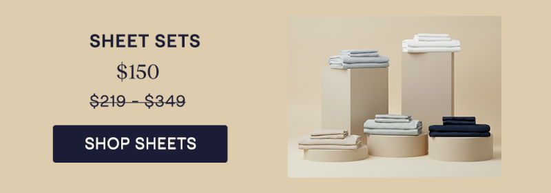 The Performance TENCEL™ Sheet Sets sitting on pillars