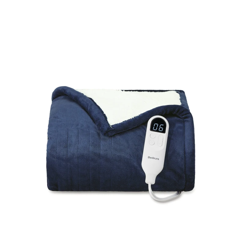 Image of Solid Flannel Heated Blanket