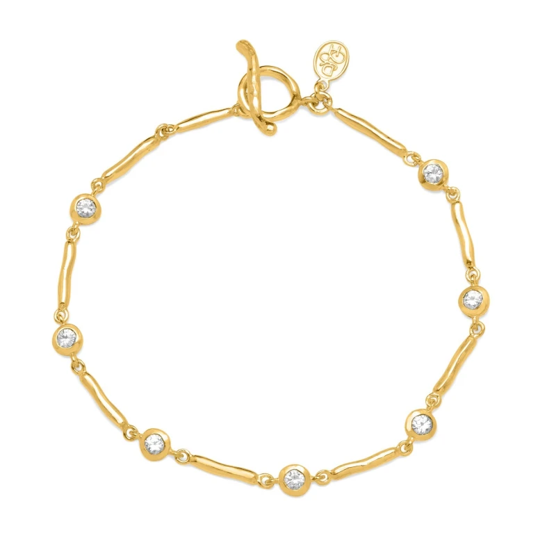 Image of White Sapphire Dewdrops Link Bracelet