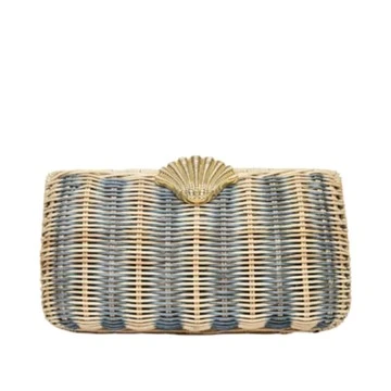 The Classica Clutch in Navy Stripe