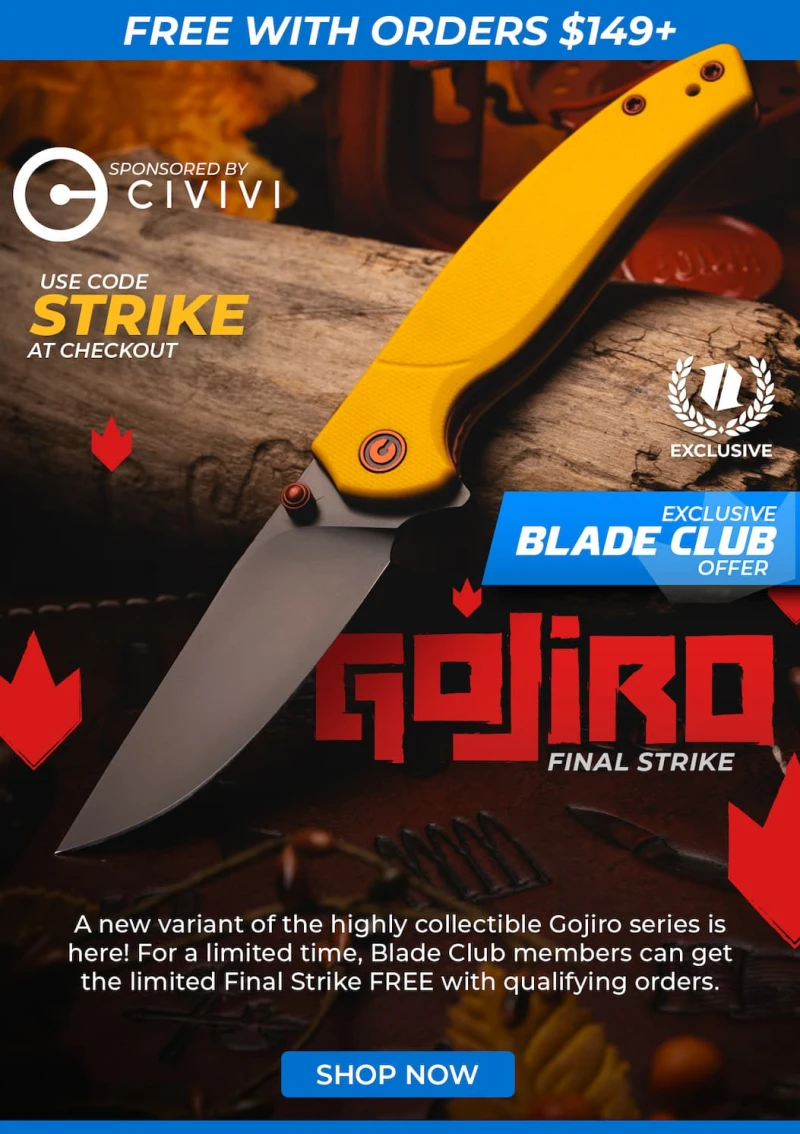 Blade Club Offer: FREE CIVIVI Gojiro Final Strike With Orders $149+