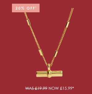Classic Collection T-Bar Necklace In Gold Plating