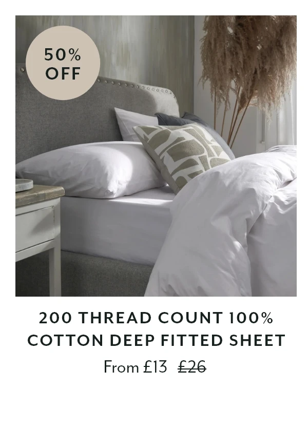 200 Thread Count 100% Cotton Deep Fitted Sheet
