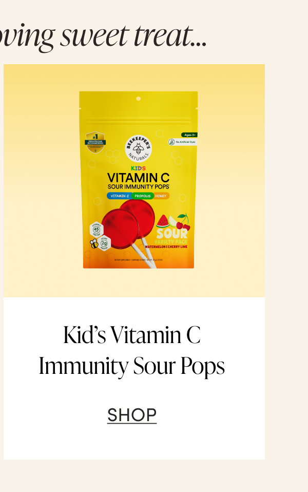 Kid’s Vitamin C Immunity Sour Pops  CTA: SHOP