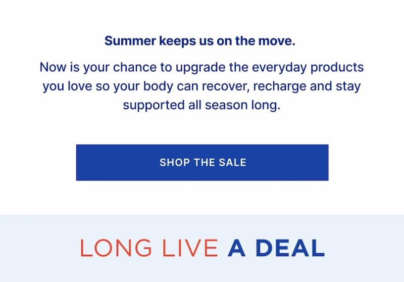 summer keeps us on the move. shop the sale now