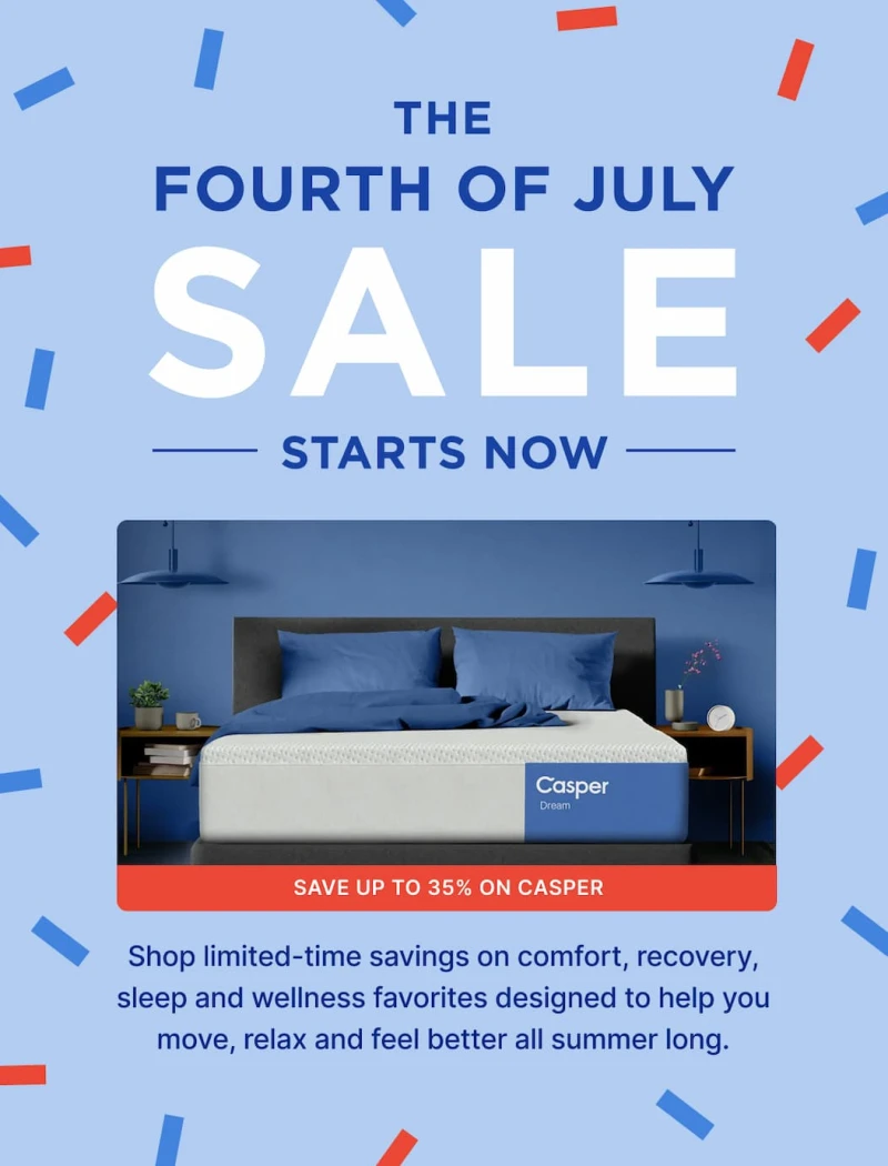 summer keeps us on the move. save on casper mattresses
