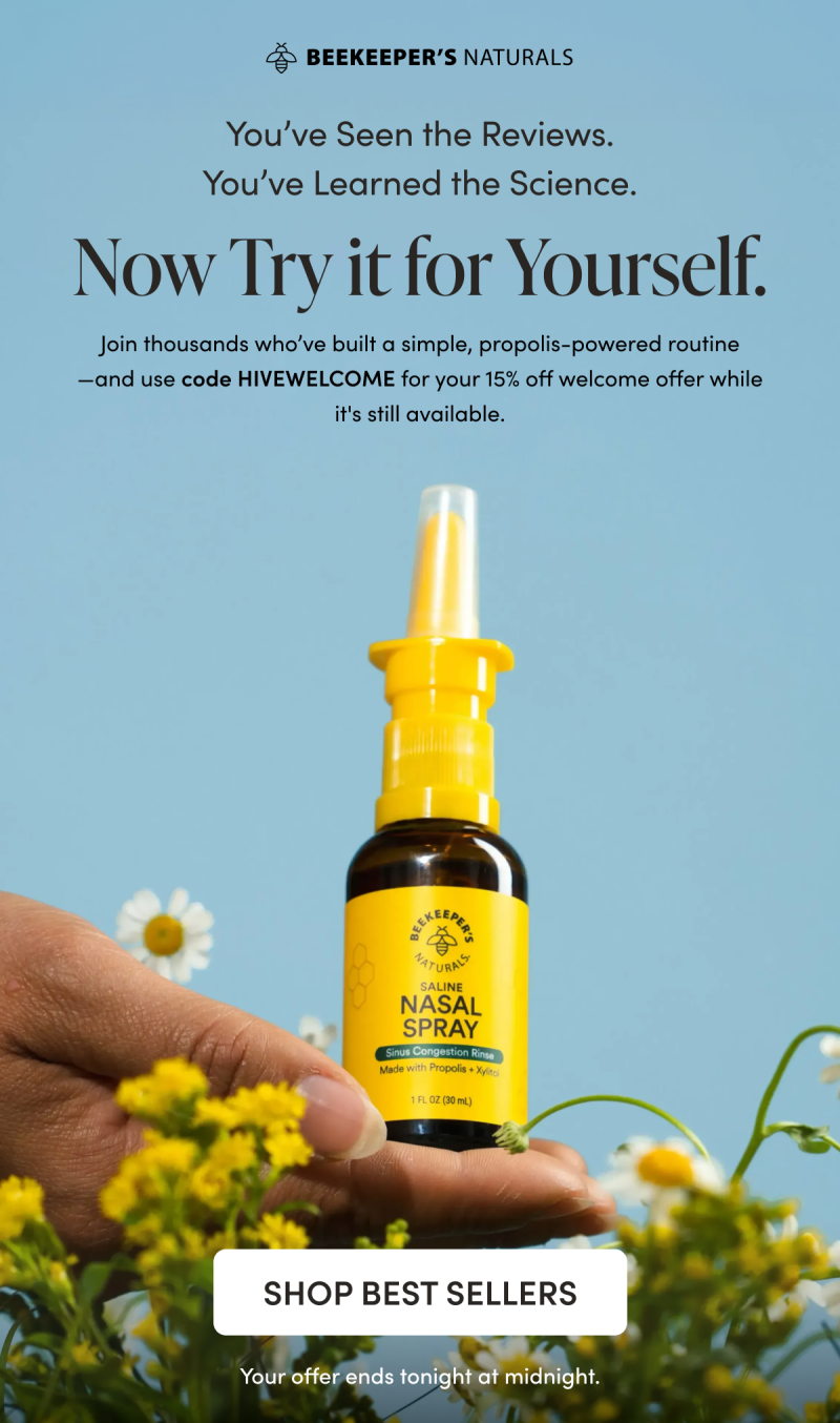 You’ve Seen the Reviews. You’ve Learned the Science. Now Try it for Yourself.   Join thousands who’ve built a simple, propolis-powered routine—and use your 15% welcome offer while it’s still available.