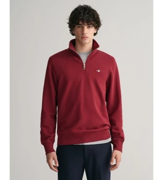 Sudadera Shield con media cremallera rojo