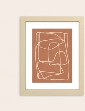 Society6 Abstract Line Art 22 Framed Art Print - Modern Wall Decor by Thingdesign - Framed Canvas, Work of Art with Gallery-Qualtity Ink, 8 X 10, Modern Maple