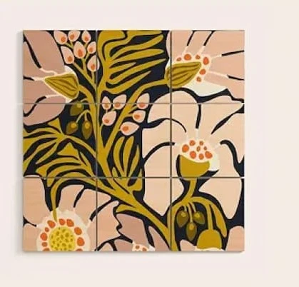 Society6 These Flowers Always Fit - Floral Illustration by Annick-Wood Wall Art (3' x 3')