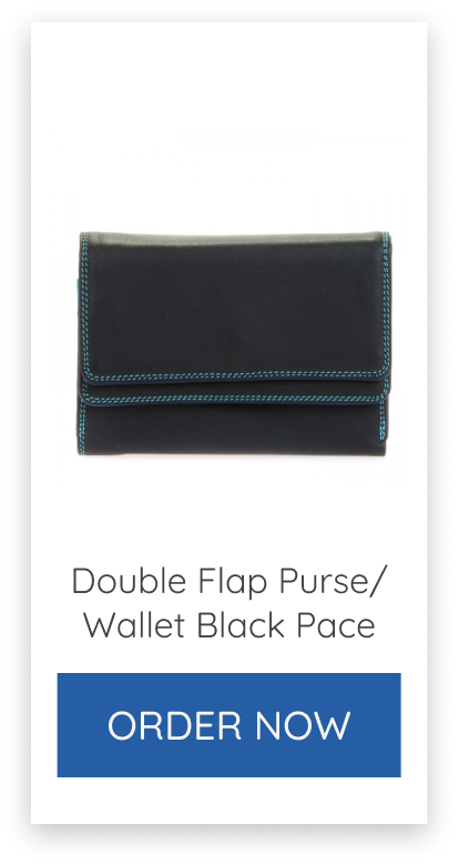 Double Flap Purse/Wallet Black Pace