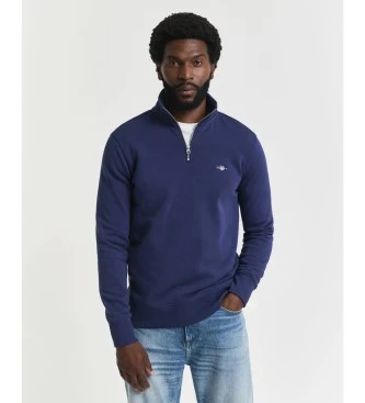 Sudadera Shield con media cremallera azul