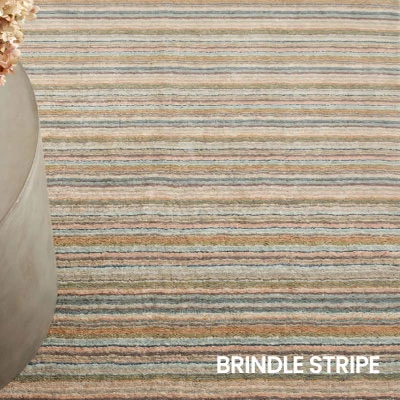 Shop Brindle Stripe Hand Loom Knotted Wool Rug