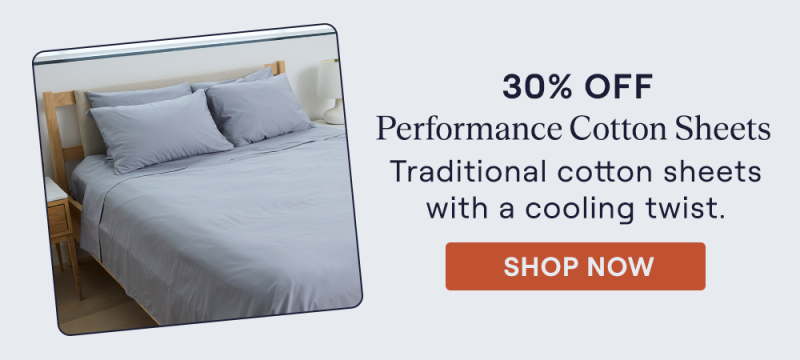 The Pewter Performance Cotton Sheets on a Bed