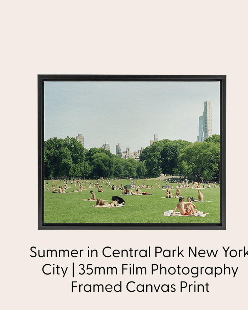 Summer in Central Park New York City | 35mm Film Photography Framed Canvas Print